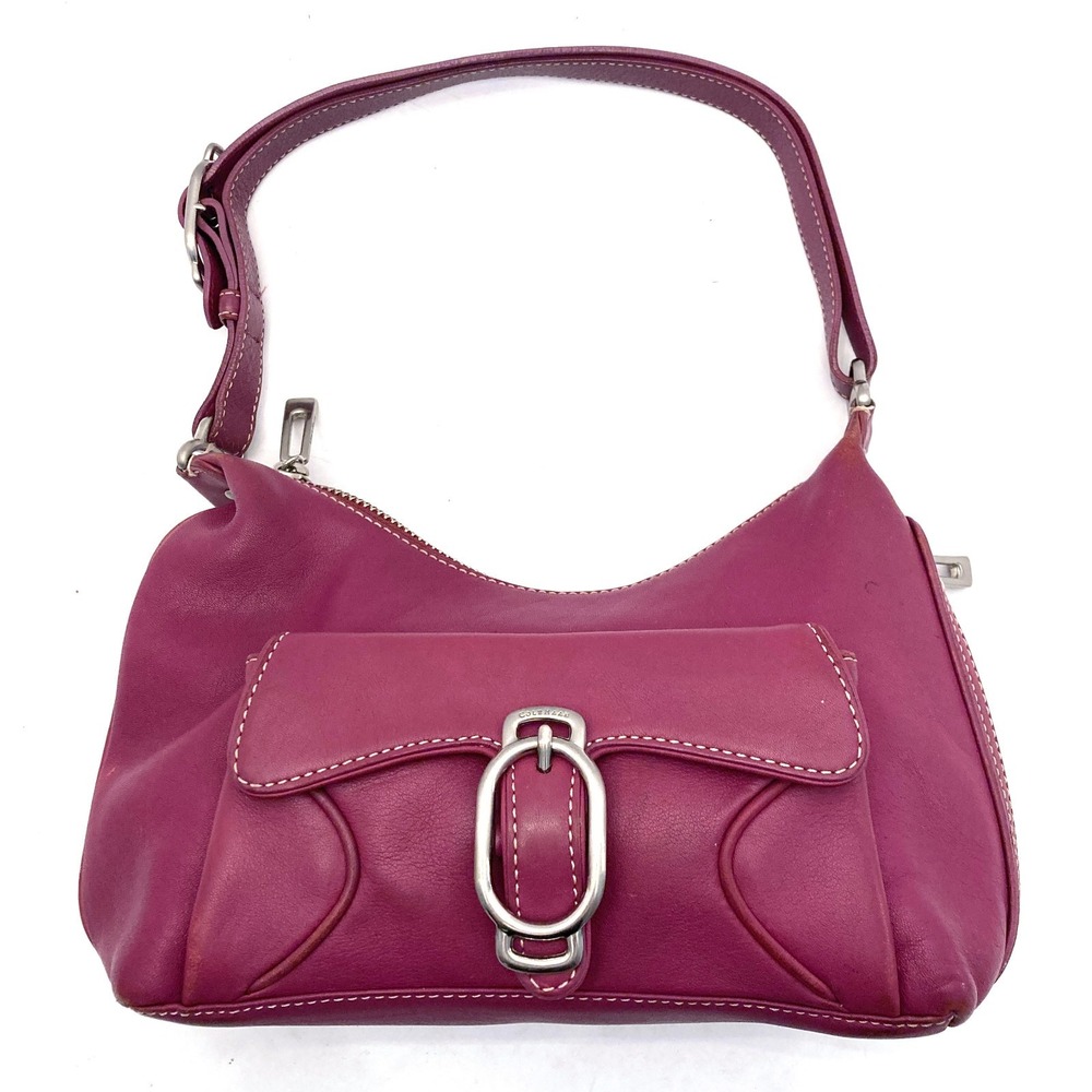 Cole Haan Alexa Bag Purse Berry Pink Leather Small Shoulder Zip Close